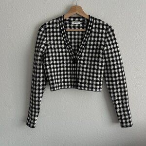 Sandro Houndstooth Long-Sleeved Top